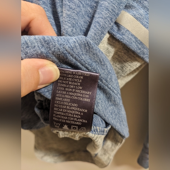 Serene Tangerine Denim Heather Lt Gray Hoodie Sweats Soft Pullover small - Picture 7 of 7